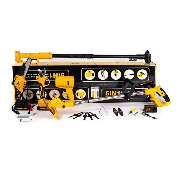 Садовий набір DeWalt 5в1 36V мініпила-секатор повітродувка тример висоторіз акумуляторний професійний 3007287020 фото